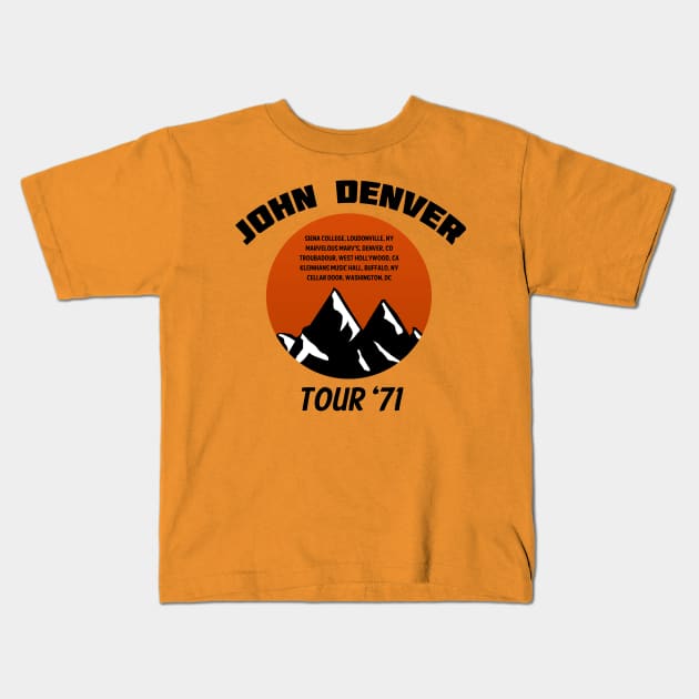 John Denver Tour '71 Kids T-Shirt by ocsling